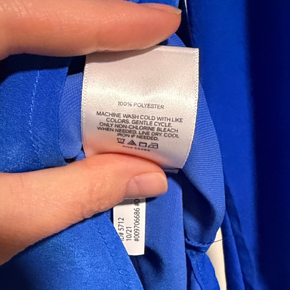 Express Cobalt Blue Button-Down Blouse - Picture 3 of 3